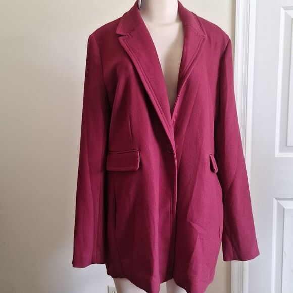 NWT Crown & Ivy Cranberry Red Car Coat XL - Picture 4 of 11